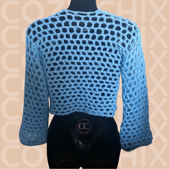 In My Feels: Handmade Crochet Mesh Cardigan - Picture 4 of 4